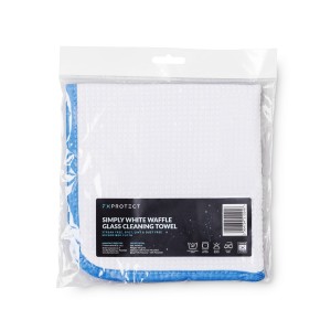 FXProtect Simply White Waffle Glass Cleaning Towel 40x40cm Mikrofibra do szyb