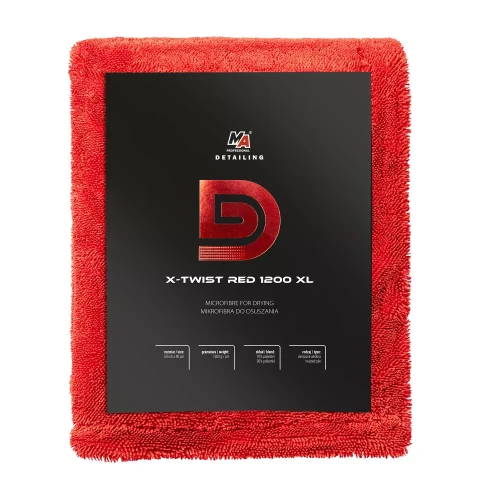 Moje Auto Professional Ręcznik do osuszania X-TWIST RED 1200G 90x60cm