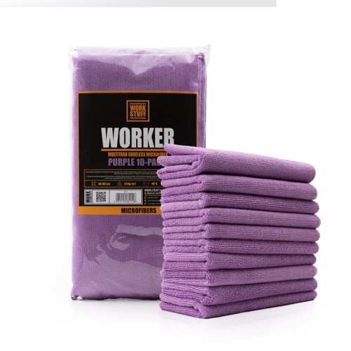 Work Stuff Worker Purple 10-PAK 40x40cm 320G Mikrofibra bez obszycia