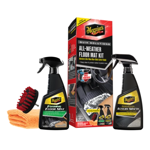 Meguiar’s Quik Solutions All Weather Mat Kit - Zestaw do pielęgnacji gumowych dywaników